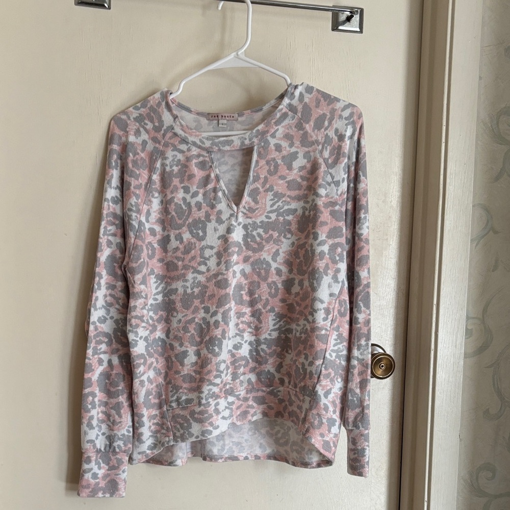 Red Haute Pink and Gray Knit Top